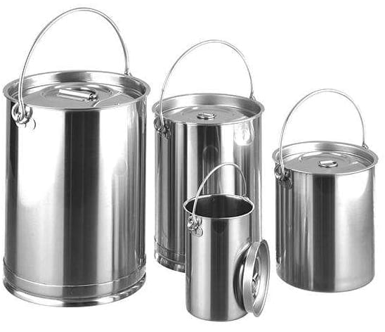 Hygienic Stainless Steel Cans with Lids
