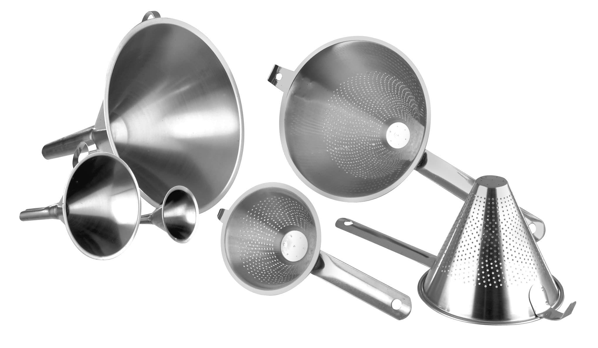 Stainless Steel Funnels and Strainers