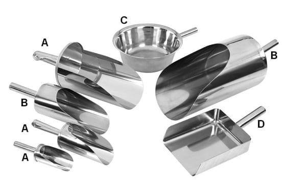 FoodScoop - hand scoop for the food industry Metal scoops