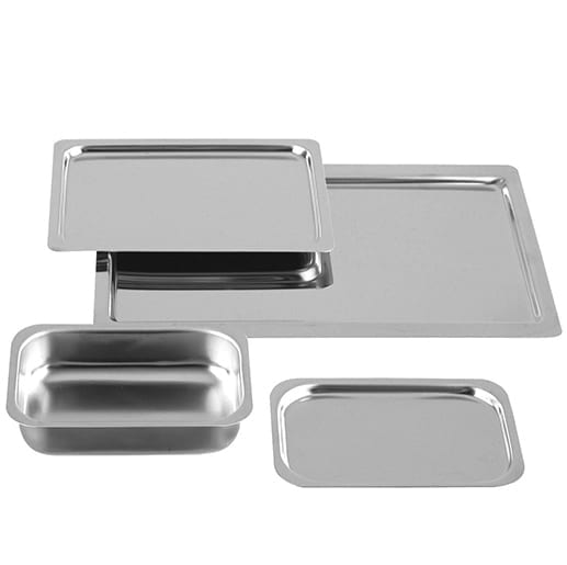 Hygienic Stainless Steel Trays for Hospitals, Laboratories and Catering